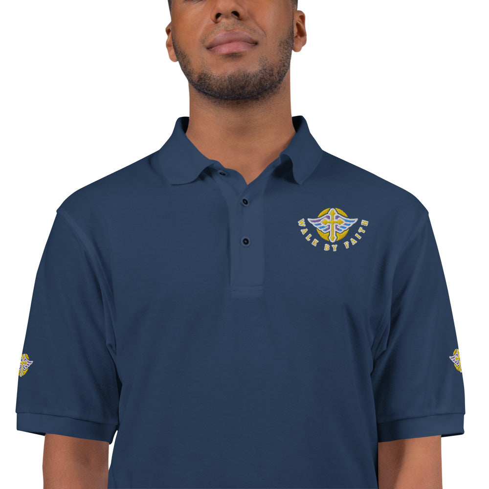 Men's Premium Polo " WALK BY FAITH "